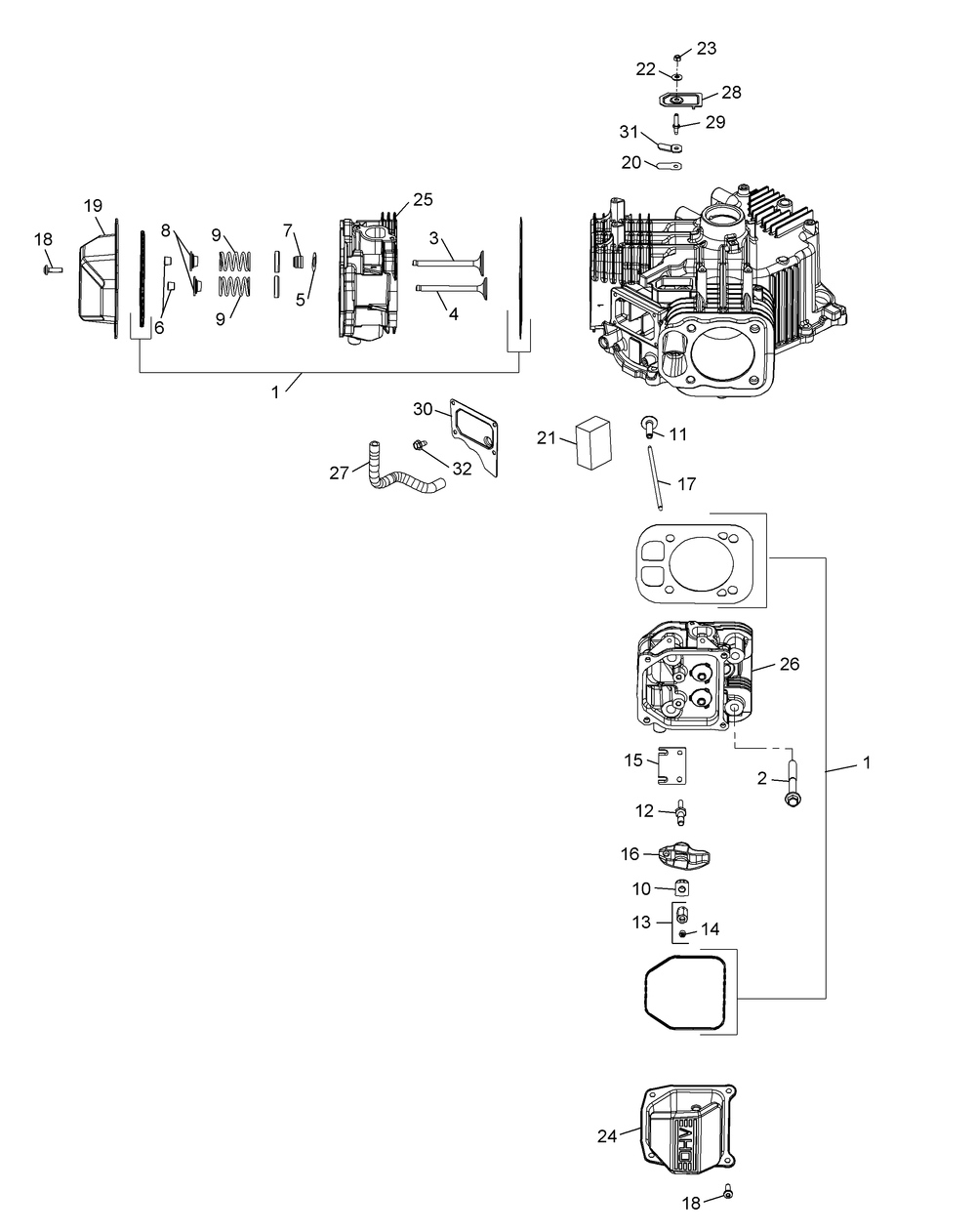 Kohler Zt730-3011 Head And Valve And Breather Diagram and Parts List for Z-FORCESZ48 (53ATDFJB-53ATDFJB050)(2014) Cub Cadet Lawn Tractor